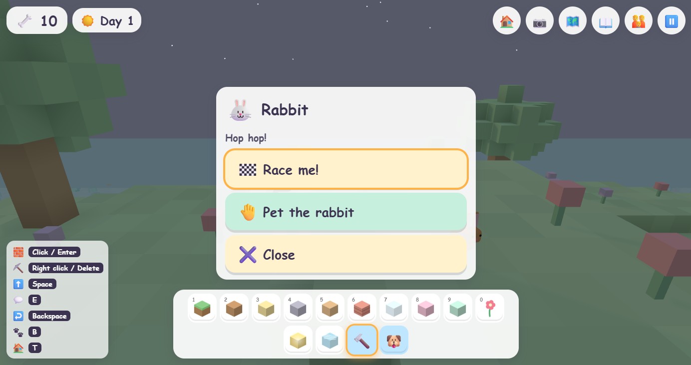 Talking to a rabbit